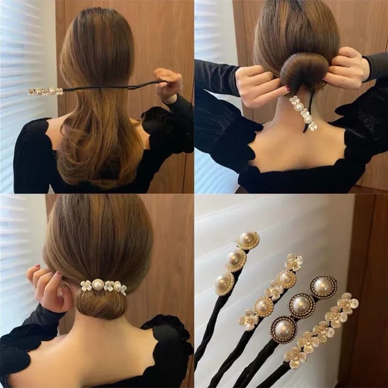 Elegant pearl flower maker of lazy chorean sandwiches accessories for styling hair braiding hair braiding hairgrip tools for styling
