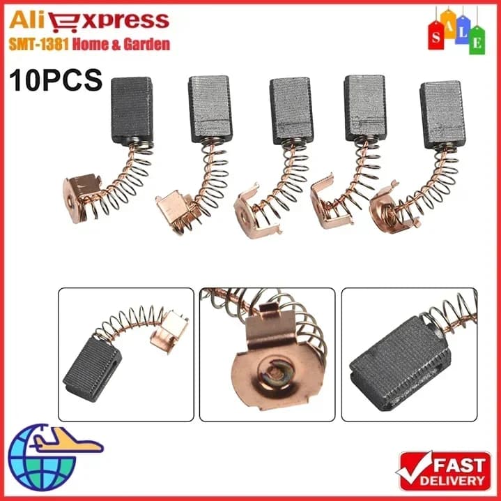 10 pz Motore Elettrico Spazzole di Carbone Set 5*8*12mm Parti di Ricambio Per Black-Decker Smerigliatrice Angolare G720 Utensili Elettrici accessori