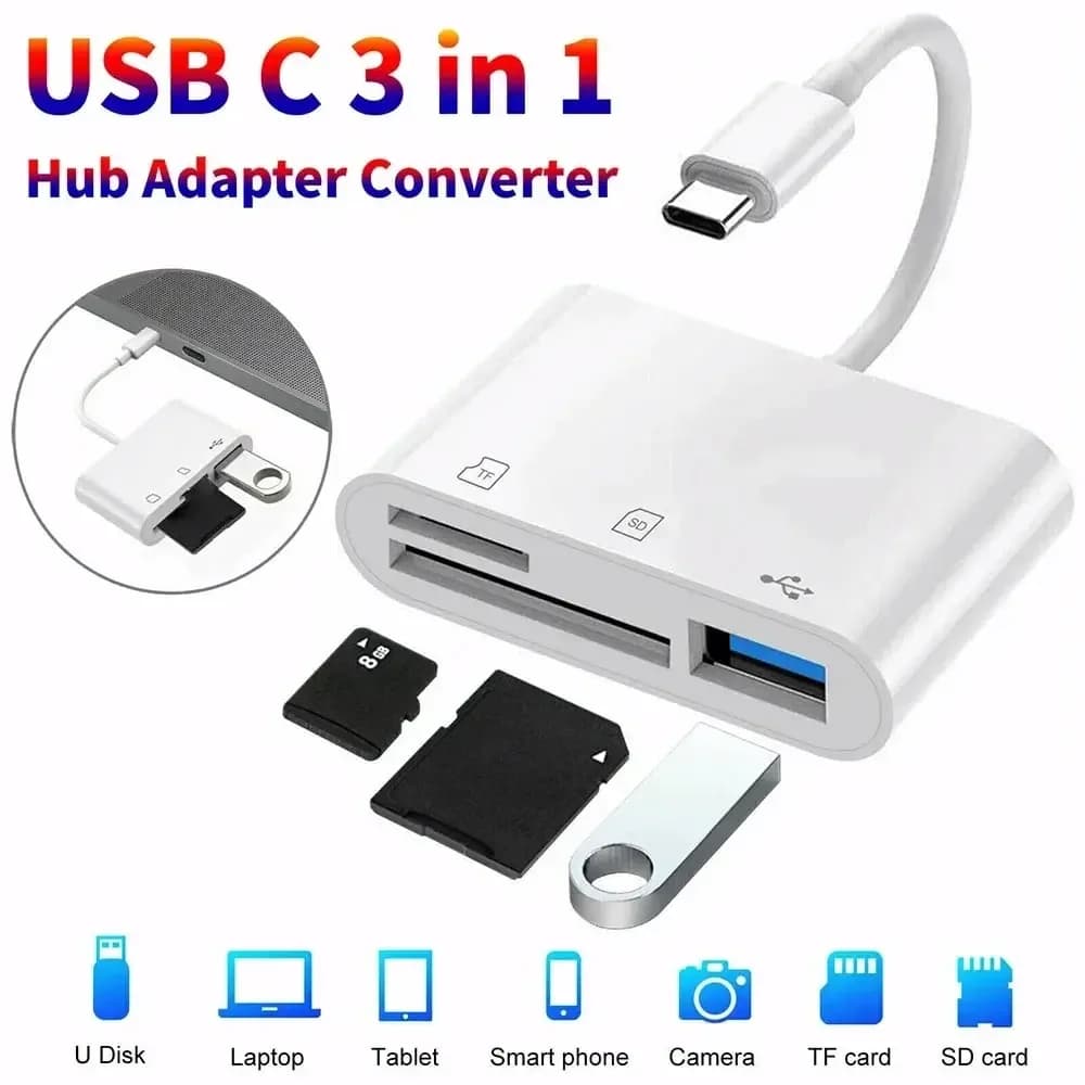 Hub USB 3 in 1 da Tipo C a HDMI, Adattatore USB 3.0 da Maschio a Femmina, Convertitore Video 4K e Ricarica Dati per PC, Laptop, MacBook