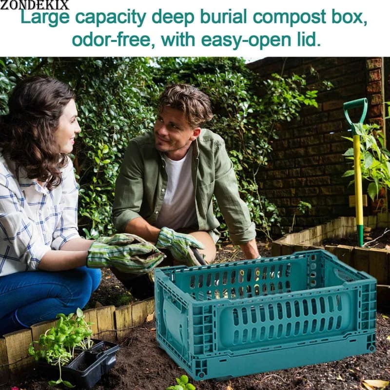 Compostiera pieghevole verde per vermi, portatile, multiuso, adatta per rifiuti organici, giardino, cortile