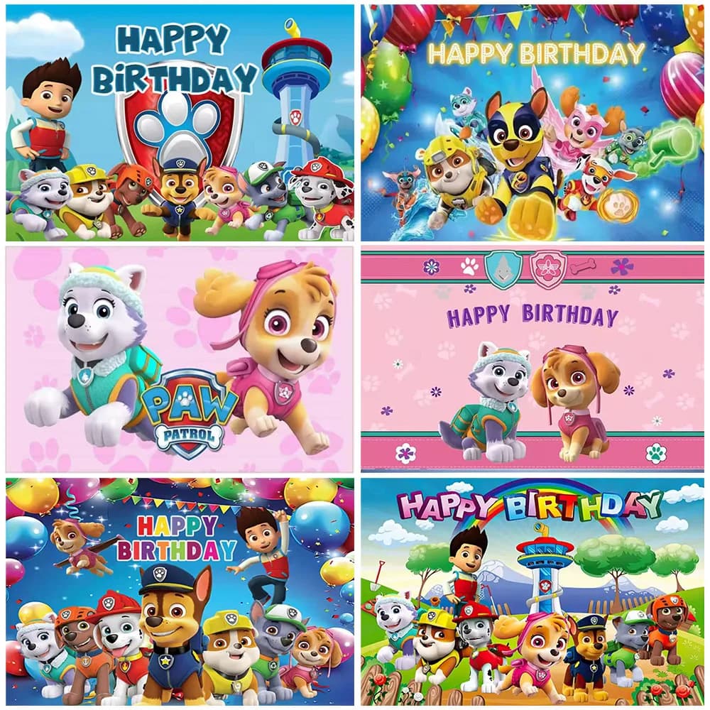 Animazione PAW Patrol Tema Festa di compleanno Sfondo Cartone animato Cucciolo di cane Sfondo Decorazioni per feste Forniture per doccia per bambini Regalo per bambini