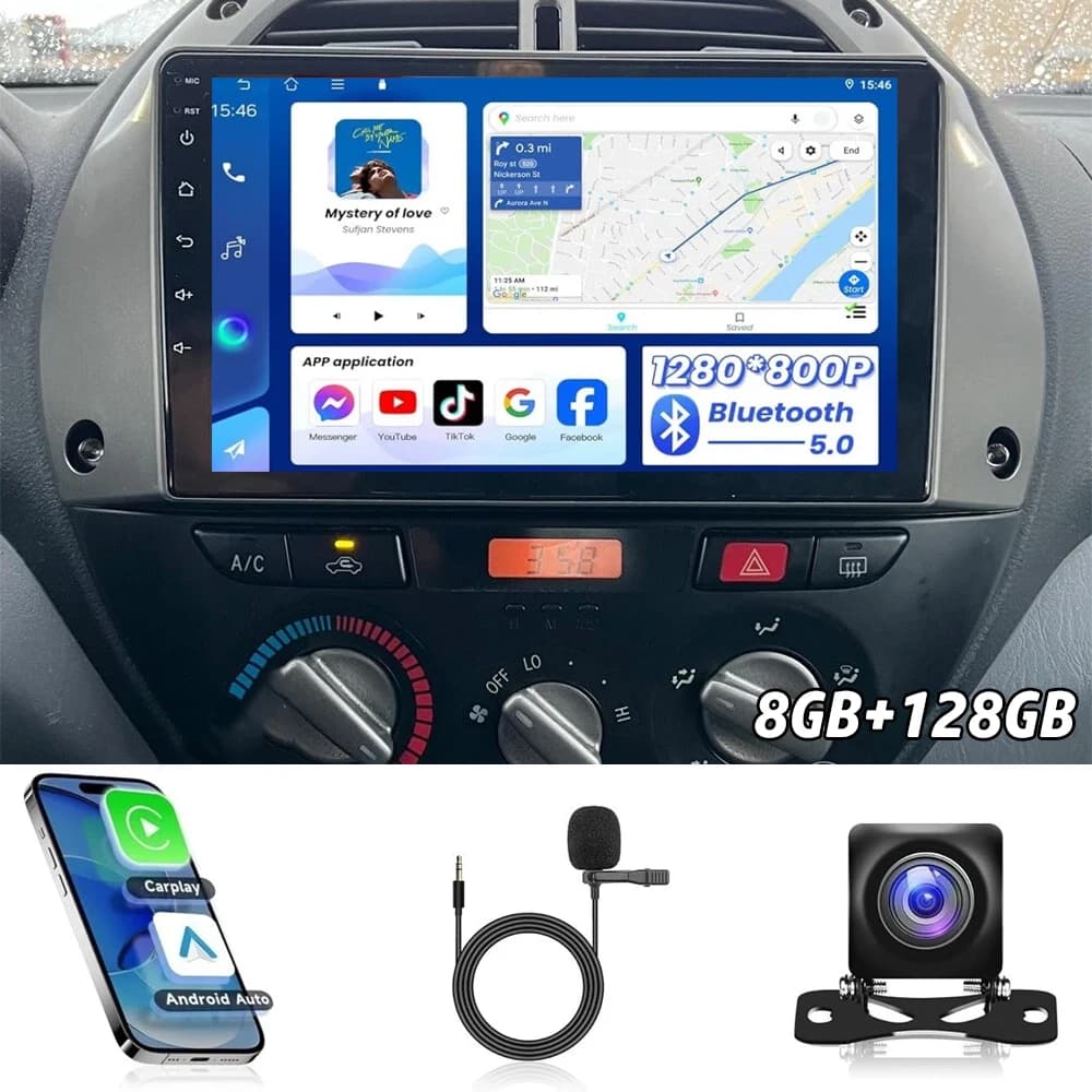 Android 15 Autoradio Per Toyota RAV4 2 CA20 CA20W XA20 2001- 2006 Autoradio Lettore Multimediale GPS Carplay Android Auto DSP