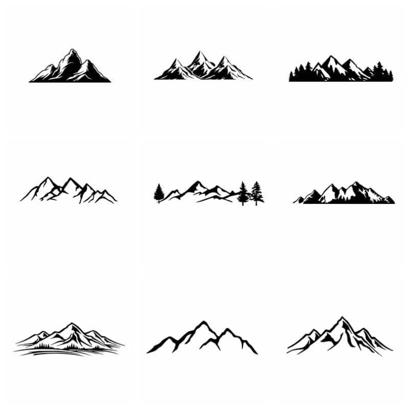 20cm Mountain On The Car Cool Stylish, Sticker Sunscreen and Waterproof Decals Rear Window Stickers Decoration Cover Scratches