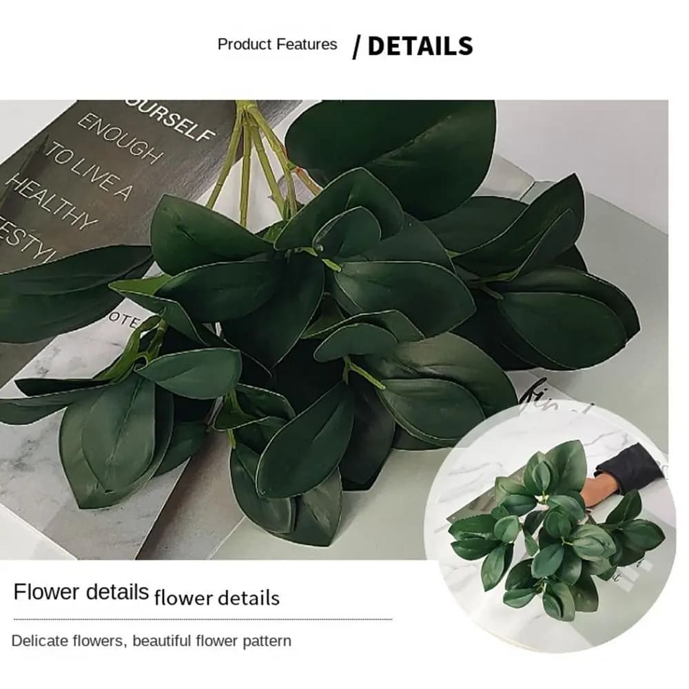 Acorn Peperomia Artificial Plants green Eucalyptus Leaves Green Plants 30cm High Quality Artificial Shrubs Plants Courtyard