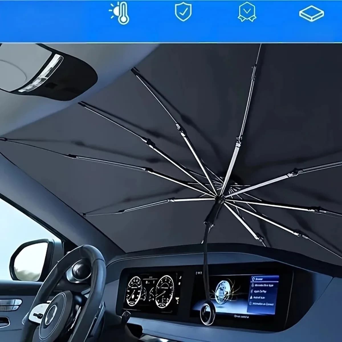 Front Windscreen Solar Protection Thermal Insulation Sunshade Block Plate Darkening Tent Internal windscreen for car