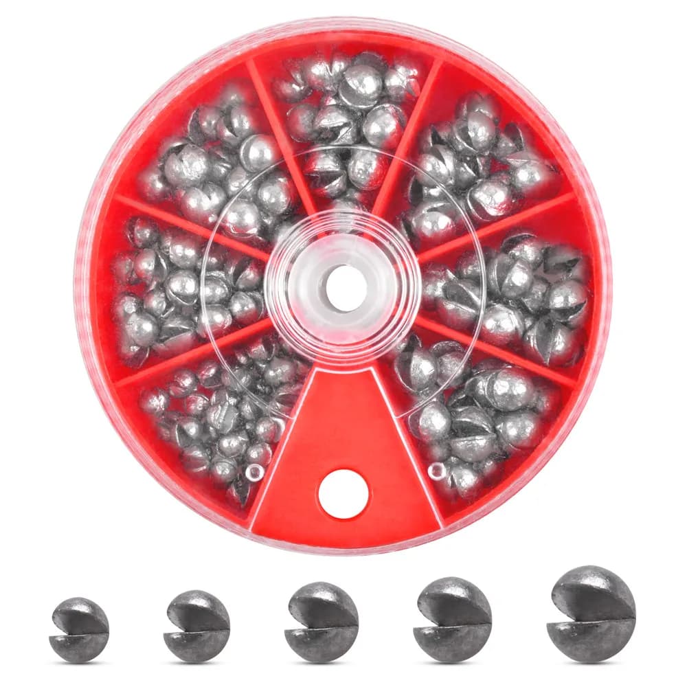 120 grams/box Round Fishing Weights Split Fishing Wheels Removable Fishing Equipment
