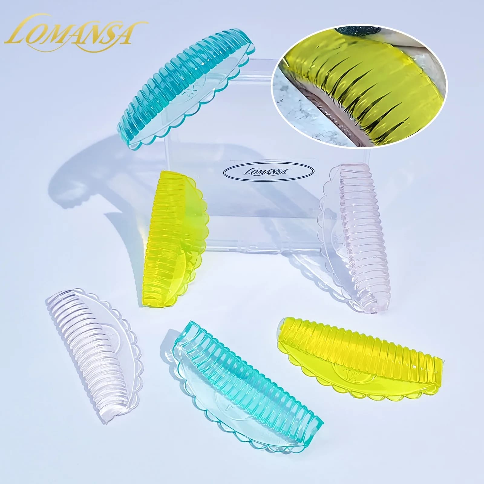 Lomansa 4Pairs Silicone Eyelash Perming Lamination Pad Reusable Lash Lifting Rods Kit 3D Lashes Extension Curler Applicator Tool