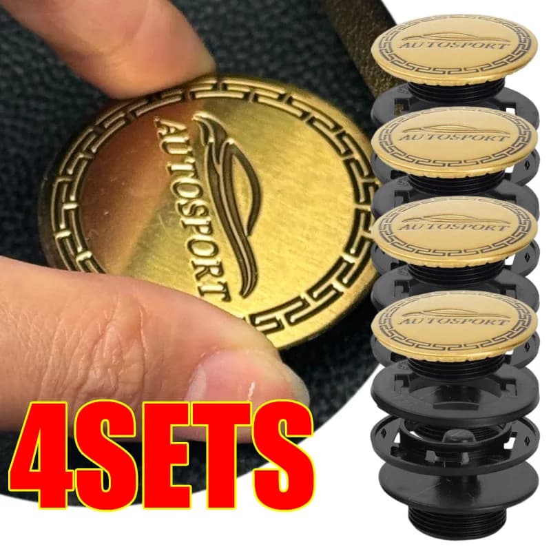 Car Floor Mat Fixing Snaps Carpet Press Buckles & Copper 4Sets Universal Double Layer Clips Automotive Accessories