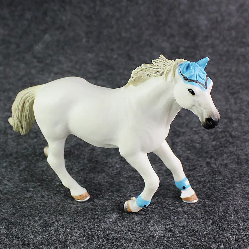 Cavallo Bianco Simulato con Texture Realistica Dettagliata, Ornamento da Scrivania, Decorazione Compatta, Giocattolo Educativo per Bambini