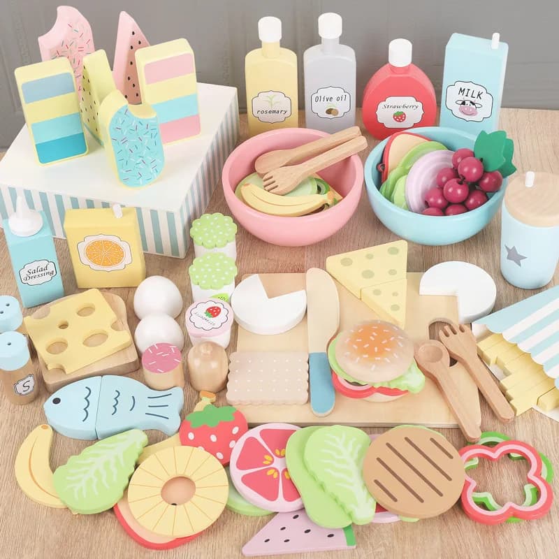 Gioco di imitazione in legno cibo cucina giocattoli taglio classico Set da cucina bambini HousePlay educativo imitazione gioco giocattoli per ragazze ragazzi