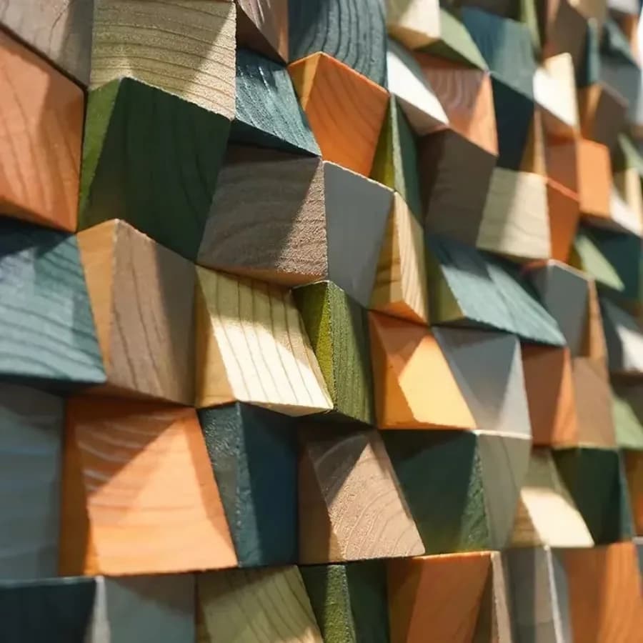 30x30 cm Moda 3D Arte Decorazione della parete Piastrella a mosaico Diffusore acustico in legno massello per Home Office Showroom Soggiorno Decorazione della parete