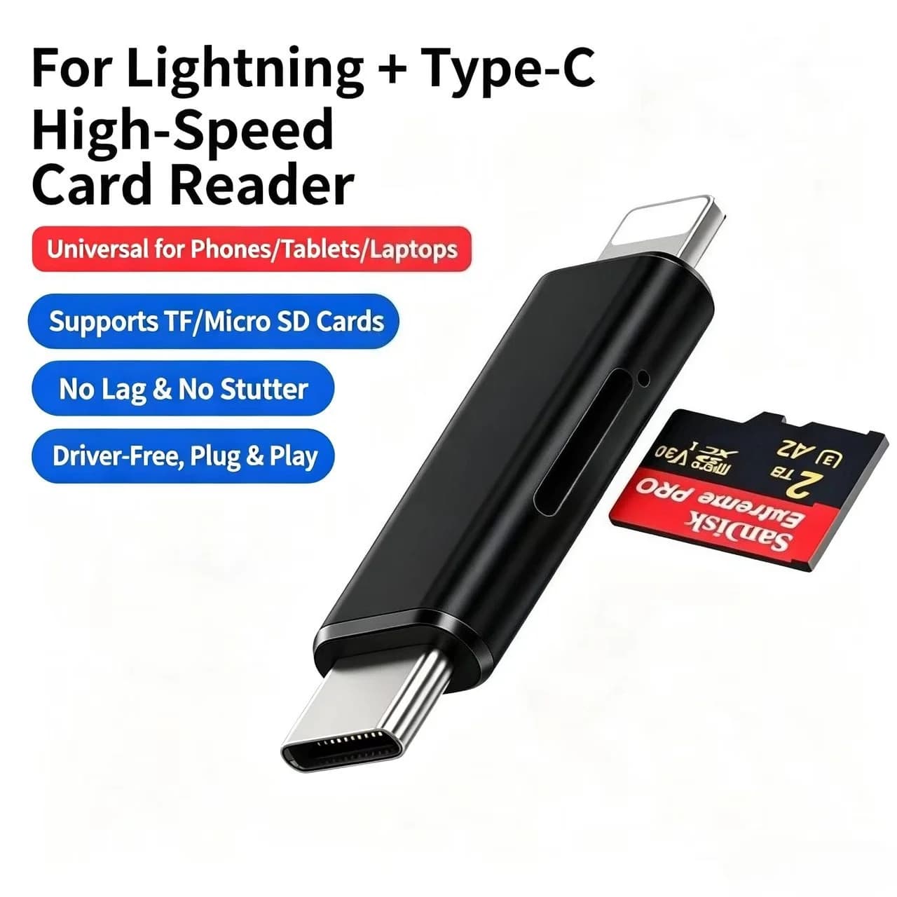 Multifunctional 3-in-1 USB Card Reader for iPhone/PC Camera Memory Stick OTG Adapter Docking Station Plug & Play