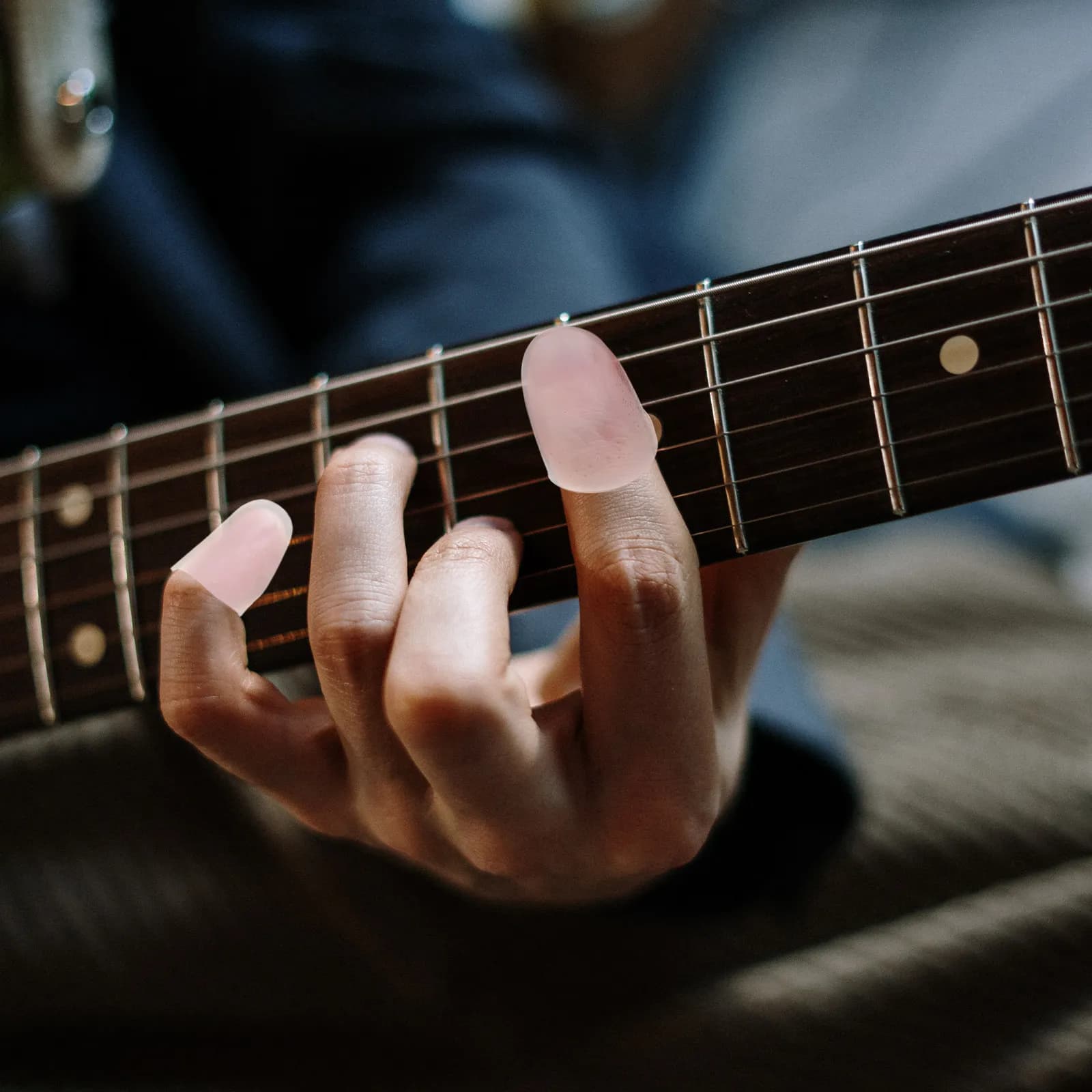 Set di 4 Copridita in Silicone Rinforzati per Chitarra e Ukulele, Protezione per le Dita, Comodi e Traspiranti