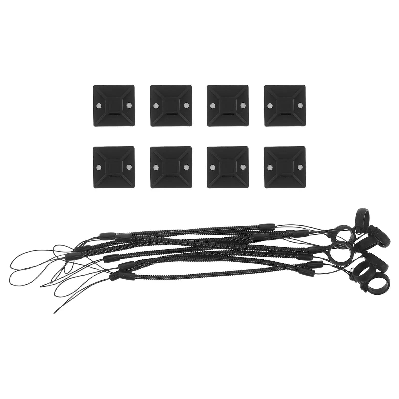 Set di 8 Portapenne Elastici Retrattili con Cordino Antiscivolo per Stylus, Tablet e Penne da Disegno