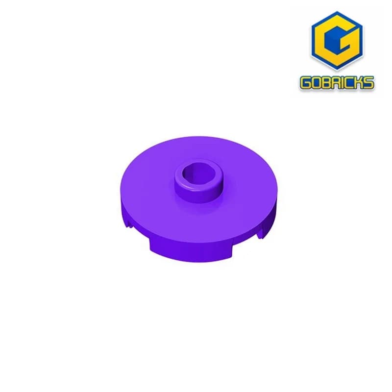 Gobricks GDS-1041 Piastrella, Rotonda 2 x 2 con Perno Aperto compatibile con lego 18674 Blocchi Educativi Fai da Te per Bambini Fai da Te