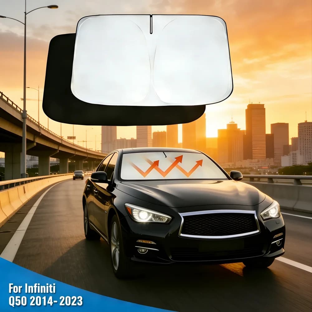 Parasole per Parabrezza Infiniti Q50 2014-2023, Protezione Pieghevole per Finestrini, Blocca i Raggi UV