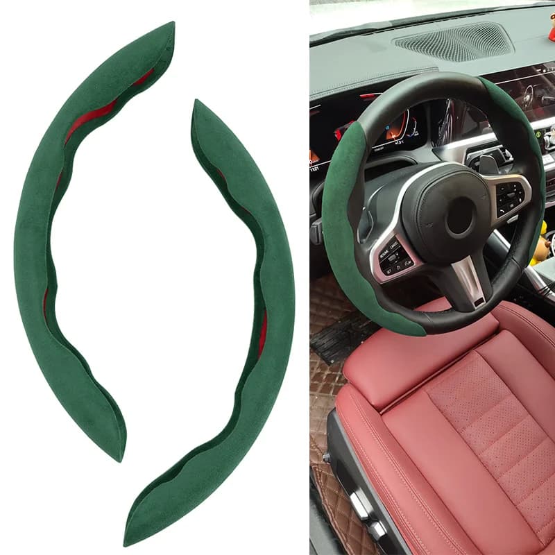 Universal steering wheel cover for Auto accessories for interior beef protection Auto anti-slip-green