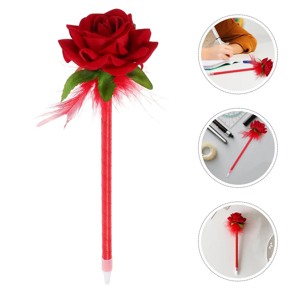 Floral Ballpoint Pen Realistic Rose Design Comfort Grip Gel Ink Writing Tool for Students Teachers Professionals Home Office