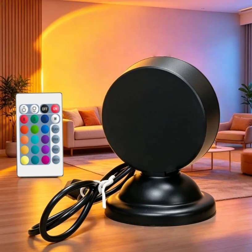 Mini Lampada Tramonto RGB 16 Colori, Luce di Proiezione LED Ricaricabile USB con Telecomando, Luce Notturna per Camera da Letto, Lampada Atmosfera per Fotografia