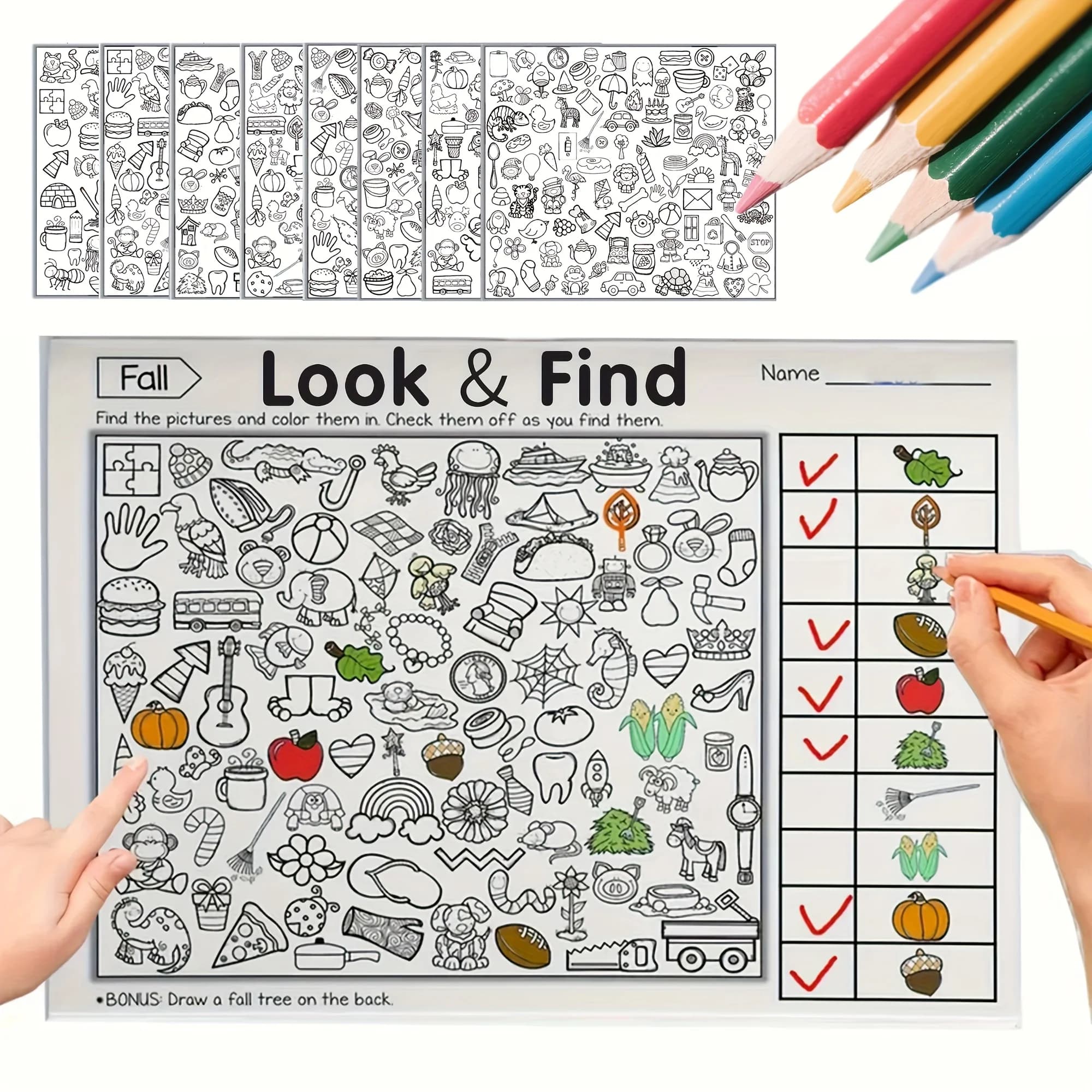 Libro di attività di ricerca per bambini Libro da colorare per oggetti nascosti per bambini Gioco educativo interattivo di abbinamento Gioco di puzzle per l'apprendimento precoce