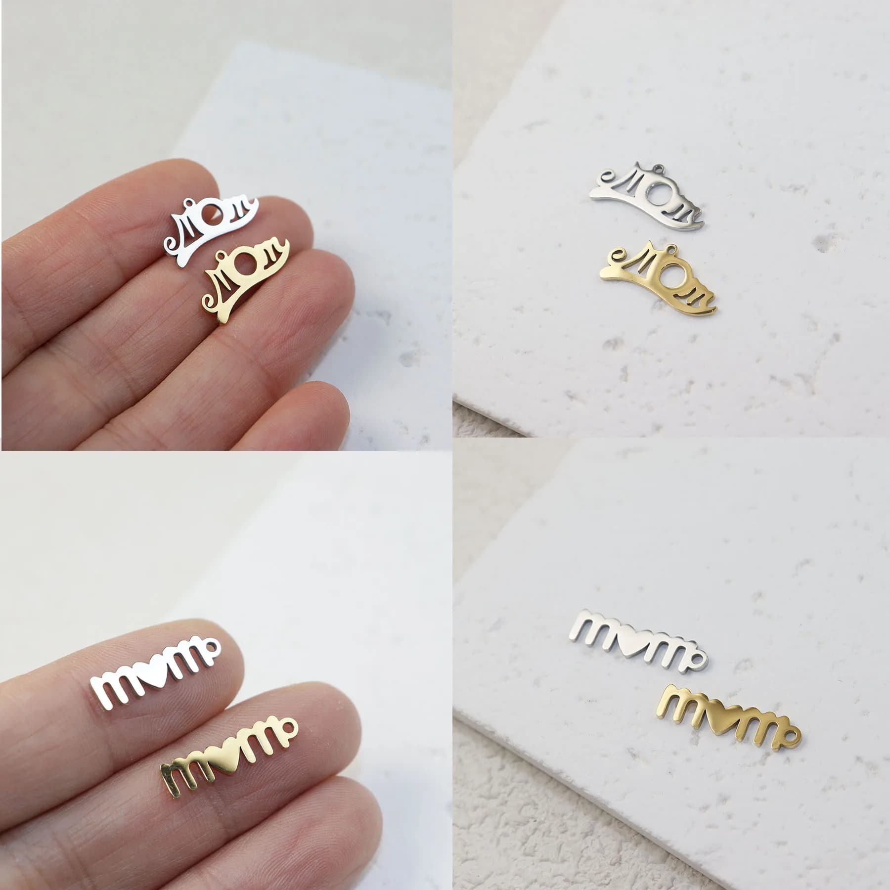 10 pezzi in acciaio inossidabile PVD piastra stella Mirro polacco collana di moda, orecchini braccialetto gioielli ciondoli donna ragazza fai da te fatto a mano