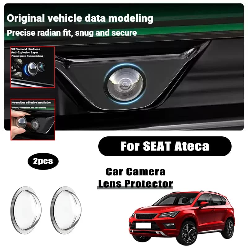 2PCS car camera lens protective cover For SEAT Ateca rearview reversing camera protective cover 360°camera protection