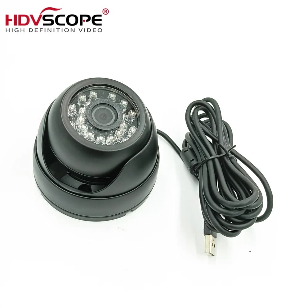 1/2.7" CMOS Low lux 0.01 HDR 2.0MP Color Night Vision 24pcs IR-Leds USB Dome Camera Wide Angle Lens 120° for Security System