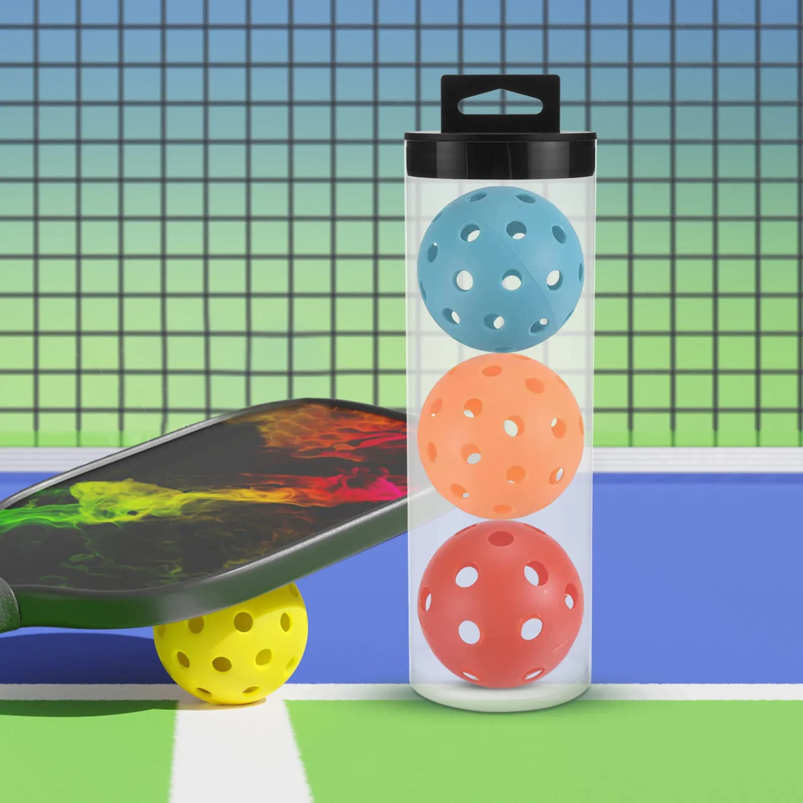 Contenitore Cilindrico Trasparente per Palline da Tennis, Tubo in Plastica per Accessori da Baseball, Espositore Trasparente per Palline da Pickleball