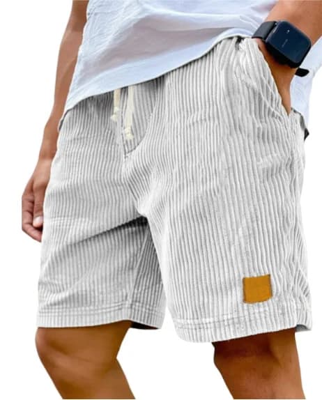 2026 New Mens Corduroy Shorts Retro Embroidered Logo Lace Up Casual Summer European American Fashion Drawstring Beach Pants
