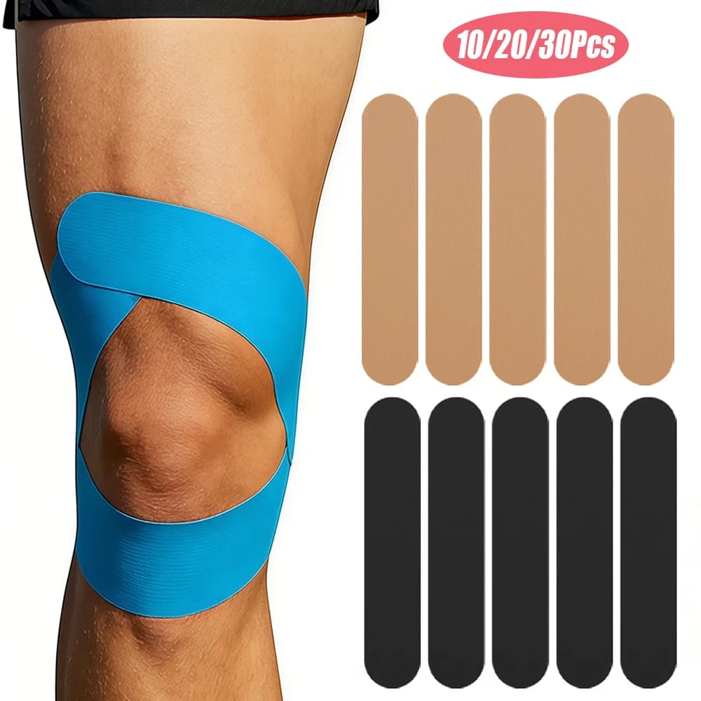 Nastro kinesiologico impermeabile elastico da 10/20/30 pezzi, supporto per ginocchio, sollievo dal dolore muscolare per palestra, corsa, tennis, nuoto, calcio