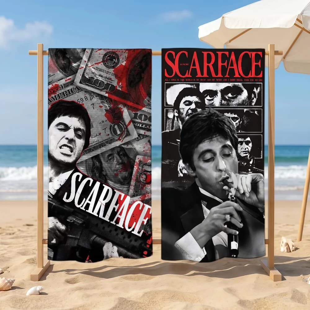 Movie S-Scarface Towel Sports Quick Dry Travel Camping Sandproof Soft Light Large Beach Towel