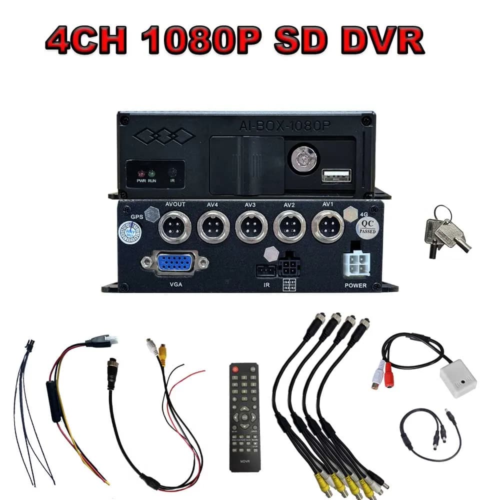 DVR video recorder for 4 channel SD car 1080P for driving training, 4CH Mobile DVR MDVR car recorder