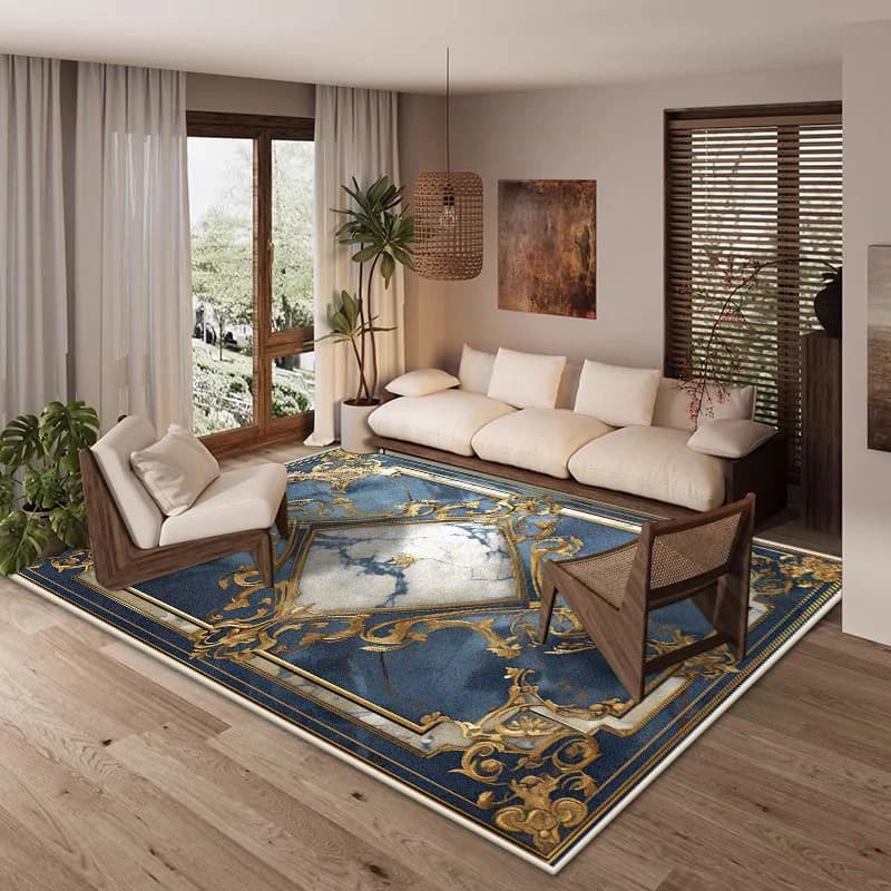 European Style Big Size Senior Decorative Living Room Rug Antiskid Coffee Tables Mat Soft Easy Clean Cloakroom Bedroom Carpet