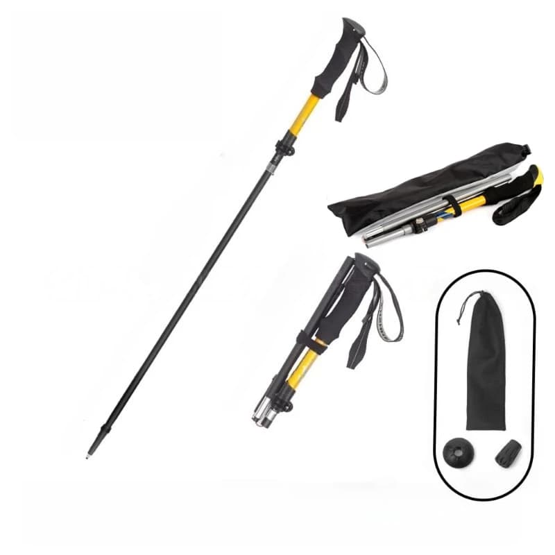 Five-section Foldable 7075 Aluminum Hiking Stick Trekking Pole Lightweight and Portable Outdoor Climbing Gear, Telescopic Design
