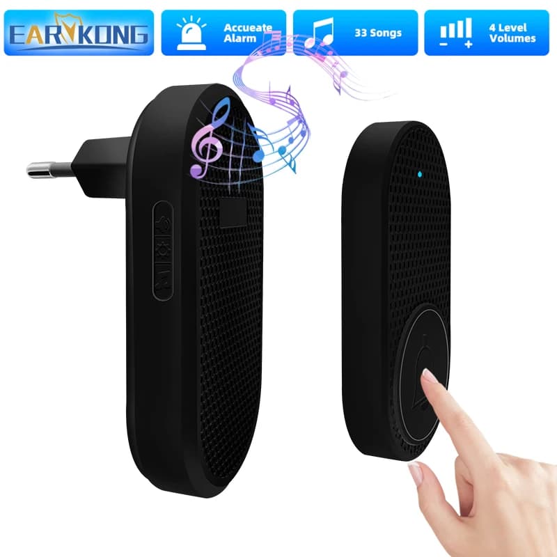 Campanello senza fili EU US Plug Welcome Chime Home Door Bell Intelligent 32 canzoni Smart melodie Alarm con batteria 4 livelli di Volume