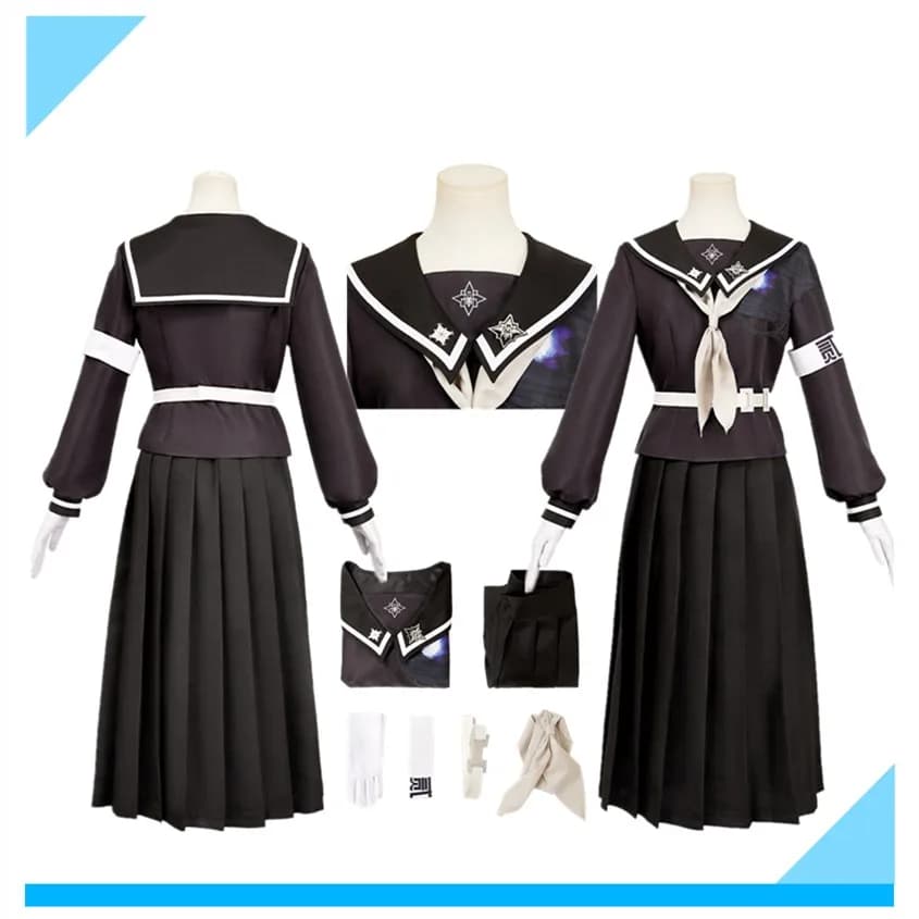 Sizuhara Hiruko Costume Cosplay Women Adult Uniforms School Shirt Gonne Cravat Bracelets Dresses Halloween Carnival Party Dress