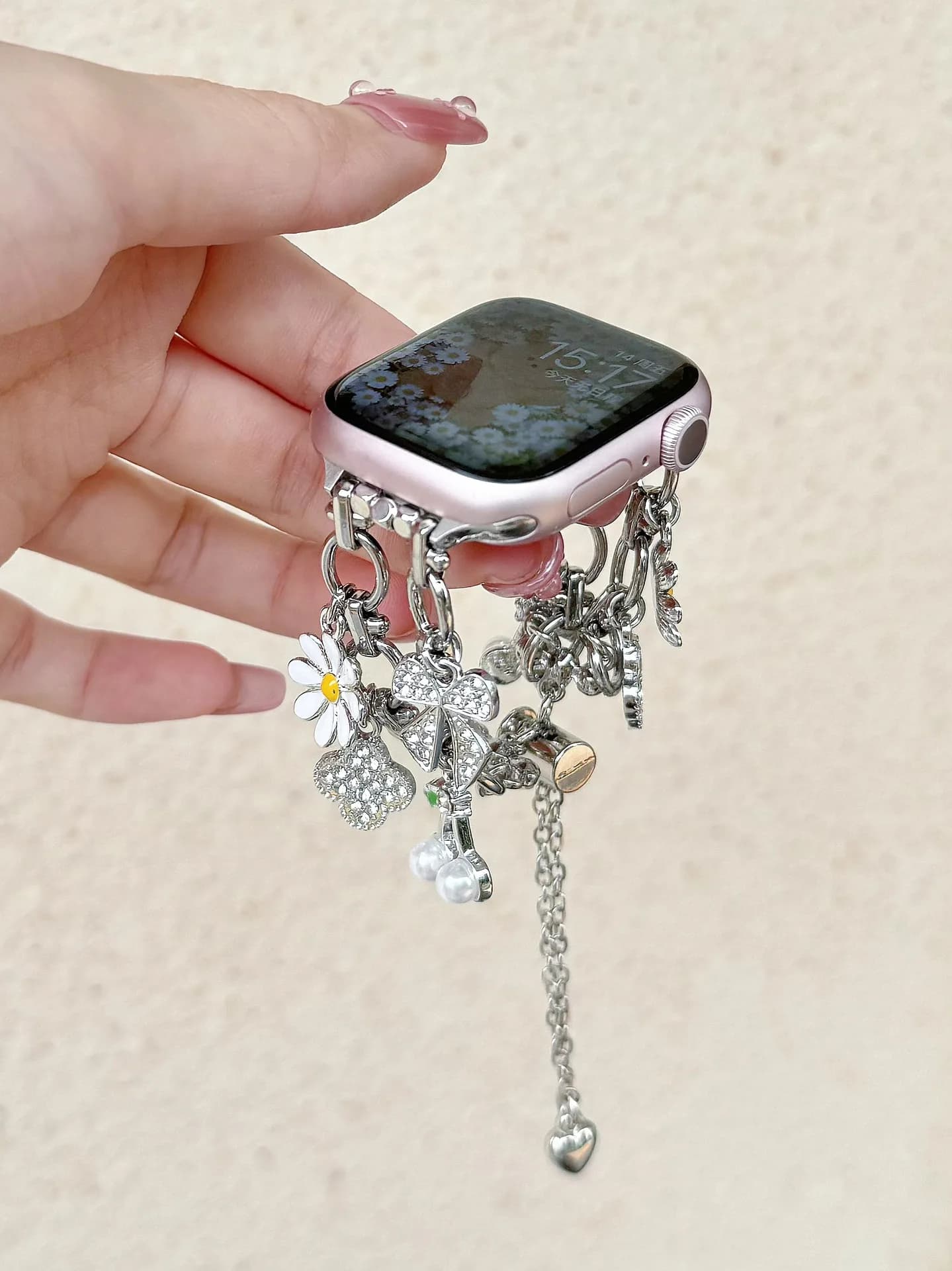 Bracciale da donna a doppia catena per cinturino Apple Watch 46mm 42 49 38 41 45 44 40mm cinturino da polso in metallo per iWatch serie 10 Ultra 9 8 7