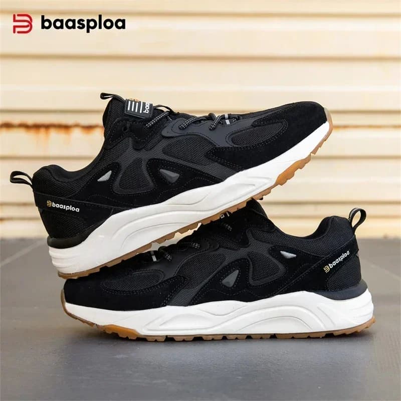 Baasploa Sneakers sportive da uomo Sneakers casual leggere Scarpe da corsa comode in rete Scarpe da passeggio traspiranti da uomo