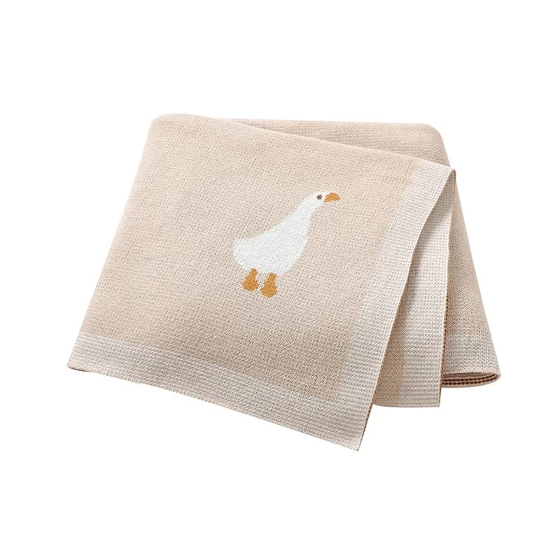Baby Cotton Blanket Cartoon Goose Knitted Newborn Boys Girls Swaddle Wrap Plaid for Stroller Bedding 90*70cm Infant Sleeping Mat
