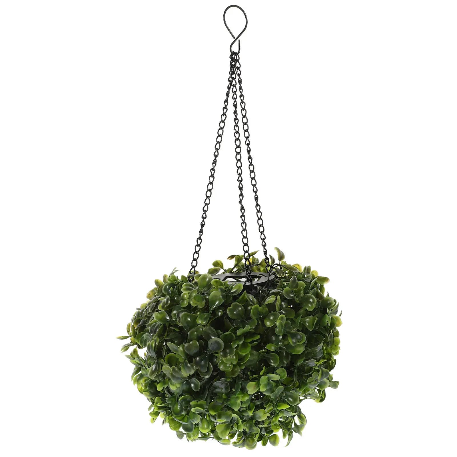 Lampada a Sfera LED Solare per Piante, Sfere Topiarie Artificiali per Decorazione Giardino Esterno, Piante Sospese in Plastica e Ferro, a Energia Solare