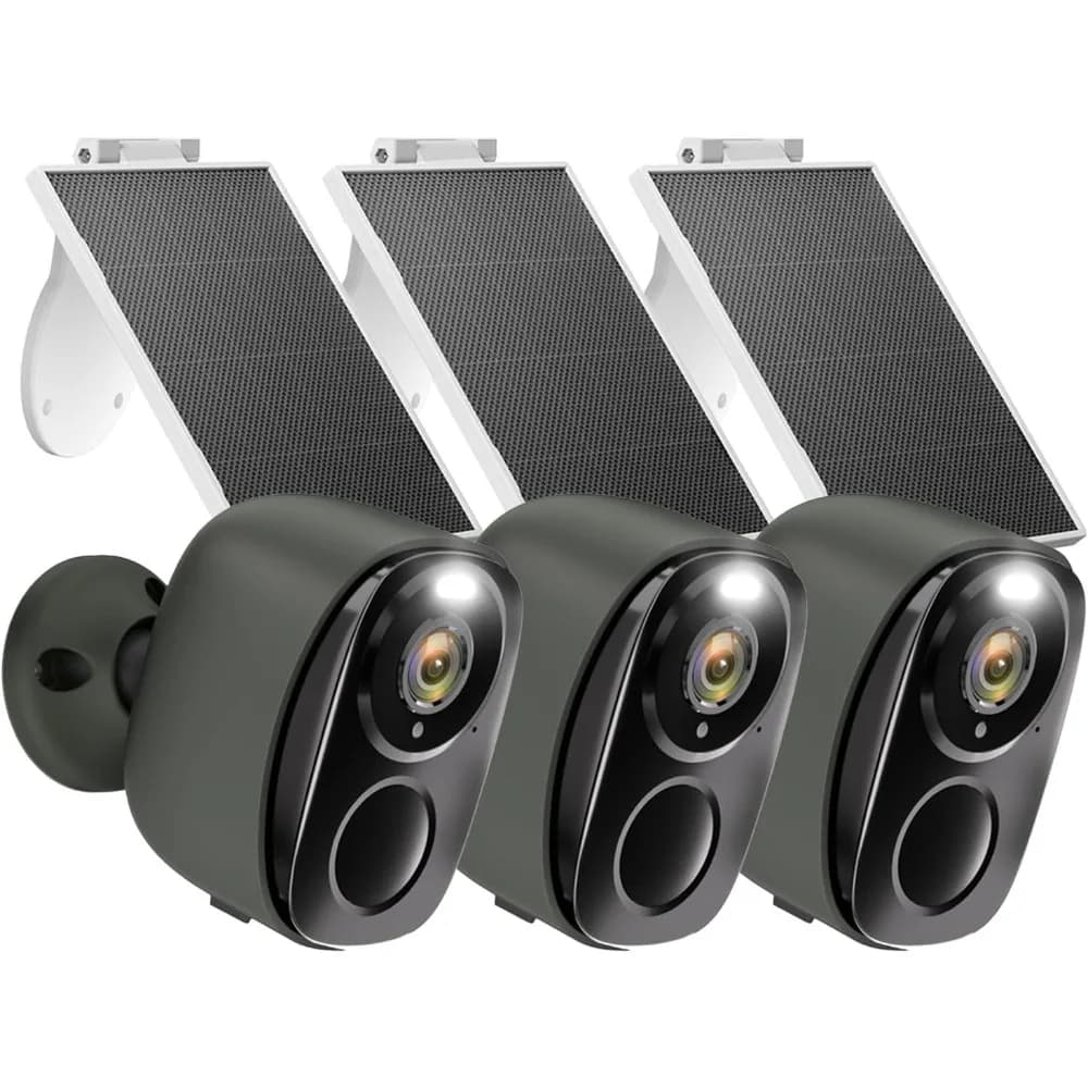 telecamere di sicurezza wireless per esterni -2K telecamera di sicurezza domestica alimentata a batteria, telecamere di sicurezza esterne con visione notturna a colori da 3 MP