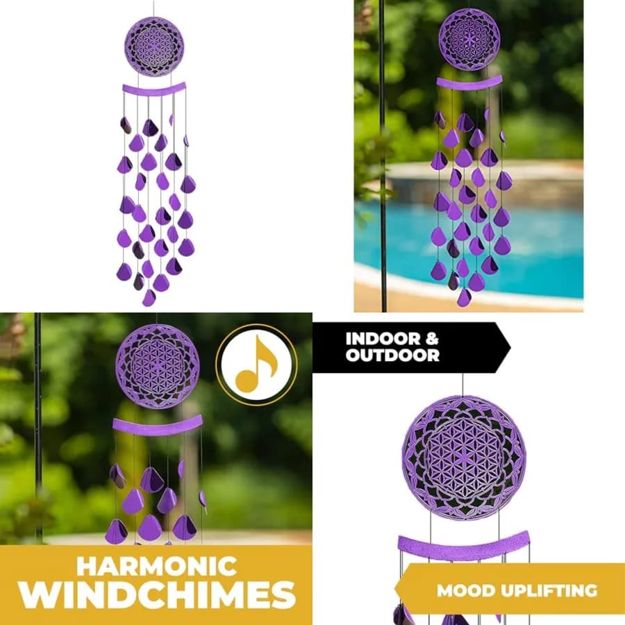 42-inch Wind Chimes for Outside Unique Windchimes Outdoor Decoration Garden Decoration, Mandala Wind Chime Gift for Women, Mom,