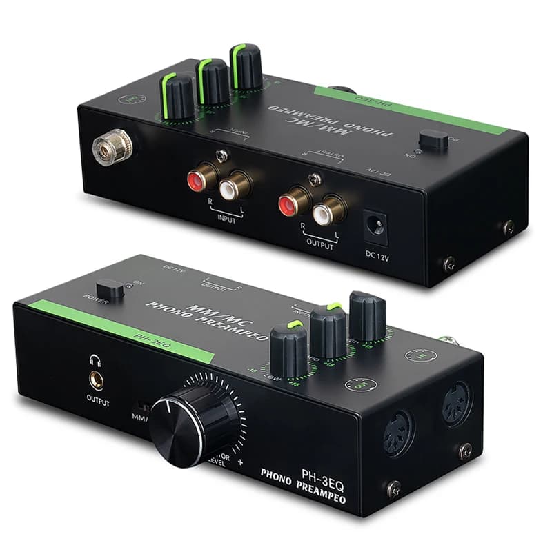 Preamplificatore fono Amplificatore fonografo Regolazione a 3 bande Giradischi Amplificatore Supporto MM MC Cartucce Ingresso XLR Uscita
