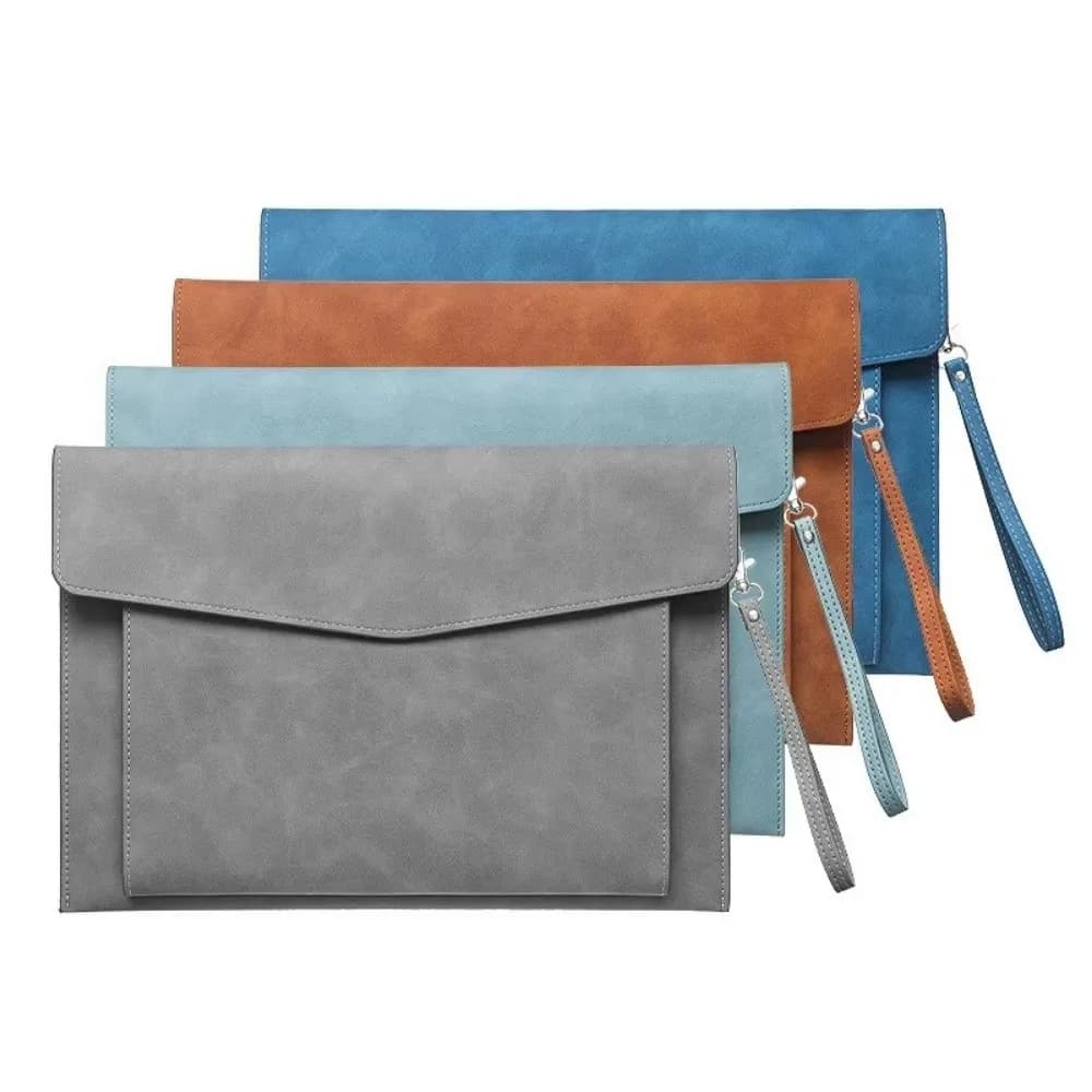 Portable A4 Document Bag Large Capacity Waterproof File Folder Leather Laptop Cases Office Organizer