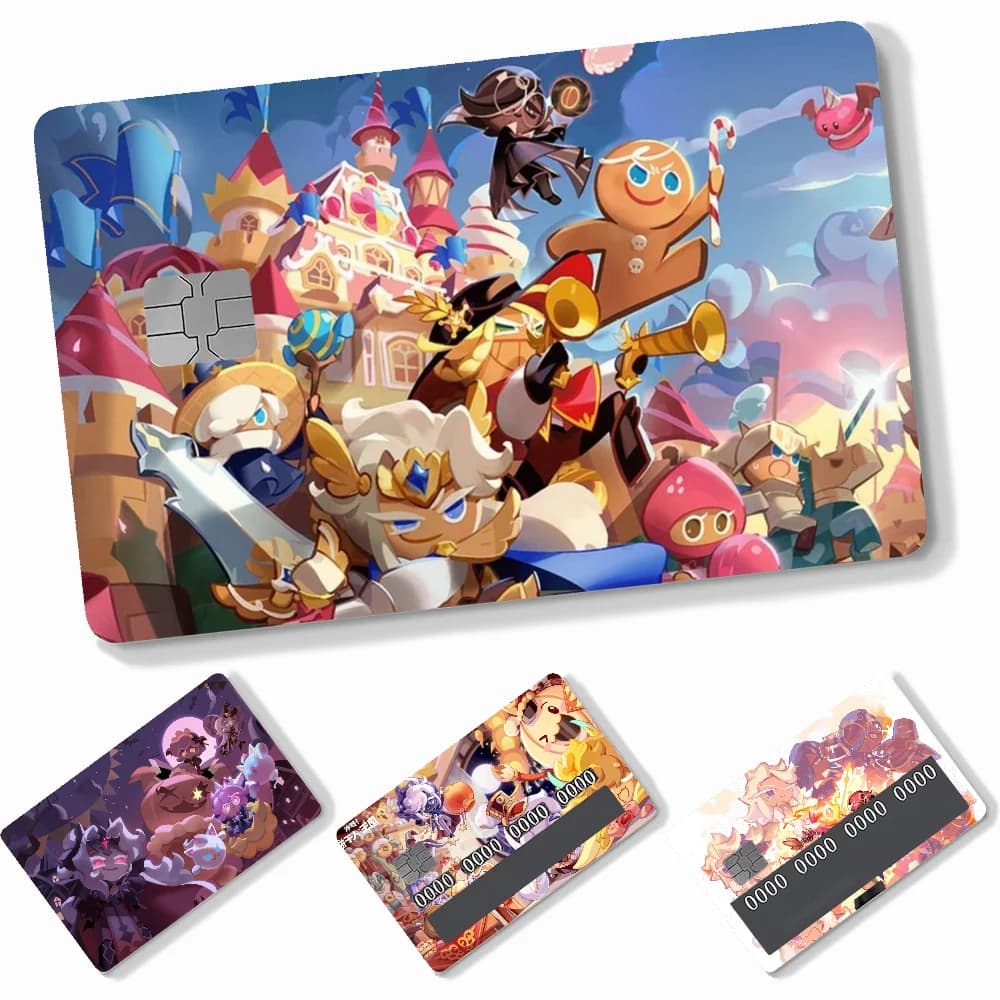 Gioco biscotto Run Kingdom Adesivi 4 pezzi Adesivi per carte di credito in PVC Pellicola protettiva autoadesiva rimovibile