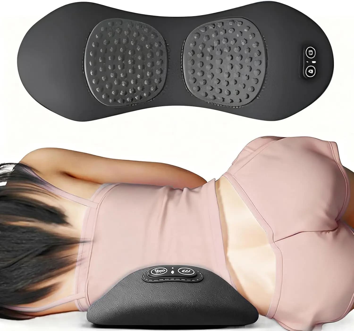 Massaggiatore Schiena 3in1 Smooth Triple Fusion con Vibrazione, Compressione Termica e Trazione per Alleviare il Dolore a Collo e Spalle