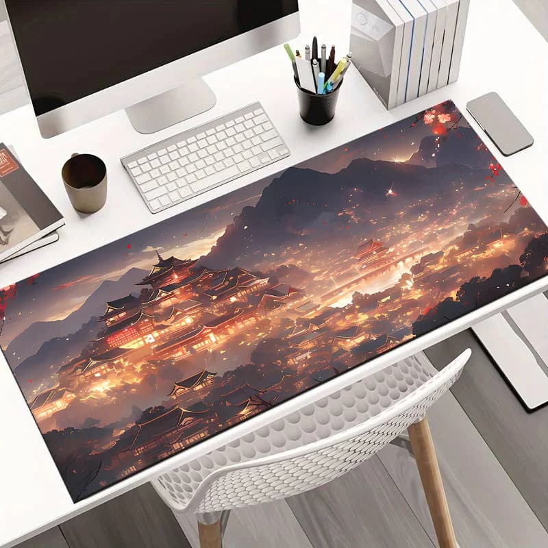 Tappetino per mouse in tessuto semplice, forma rettangolare, base antiscivolo, per ufficio, lavoro, gioco, studio, PC, laptop, uso quotidiano, tappetino da scrivania