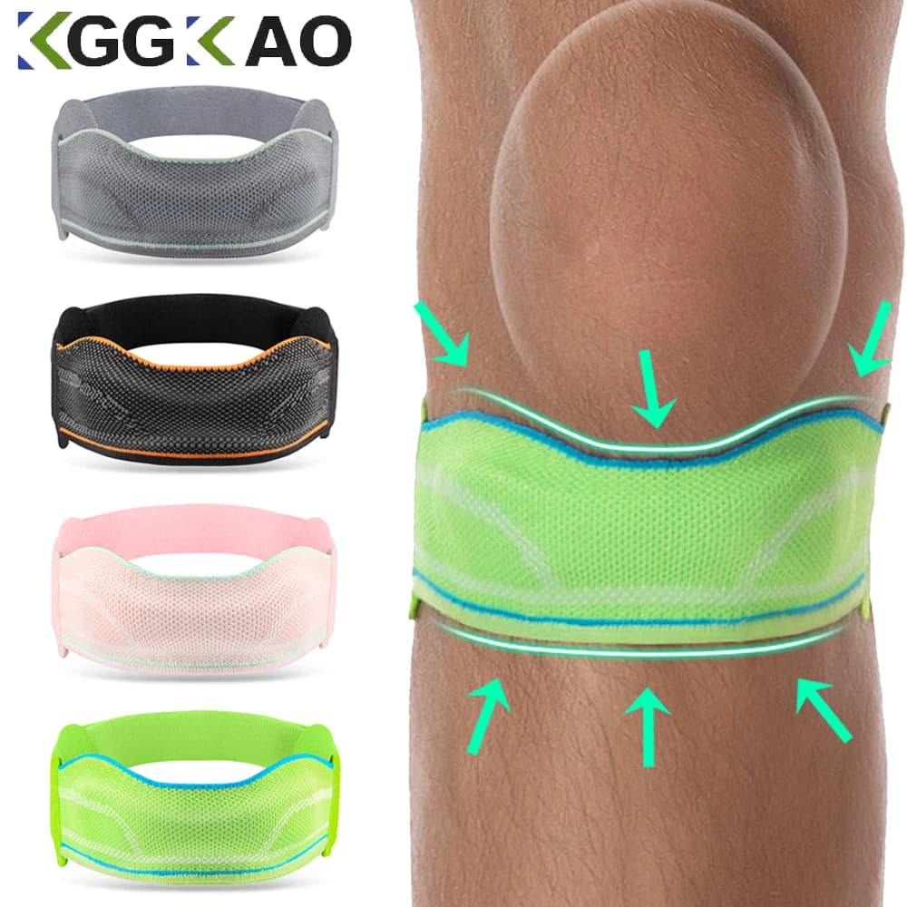 Supporto per Tendine Rotulea, Fascia per Ginocchio Regolabile Antiscivolo per Uomo e Donna, per Corsa e Basket