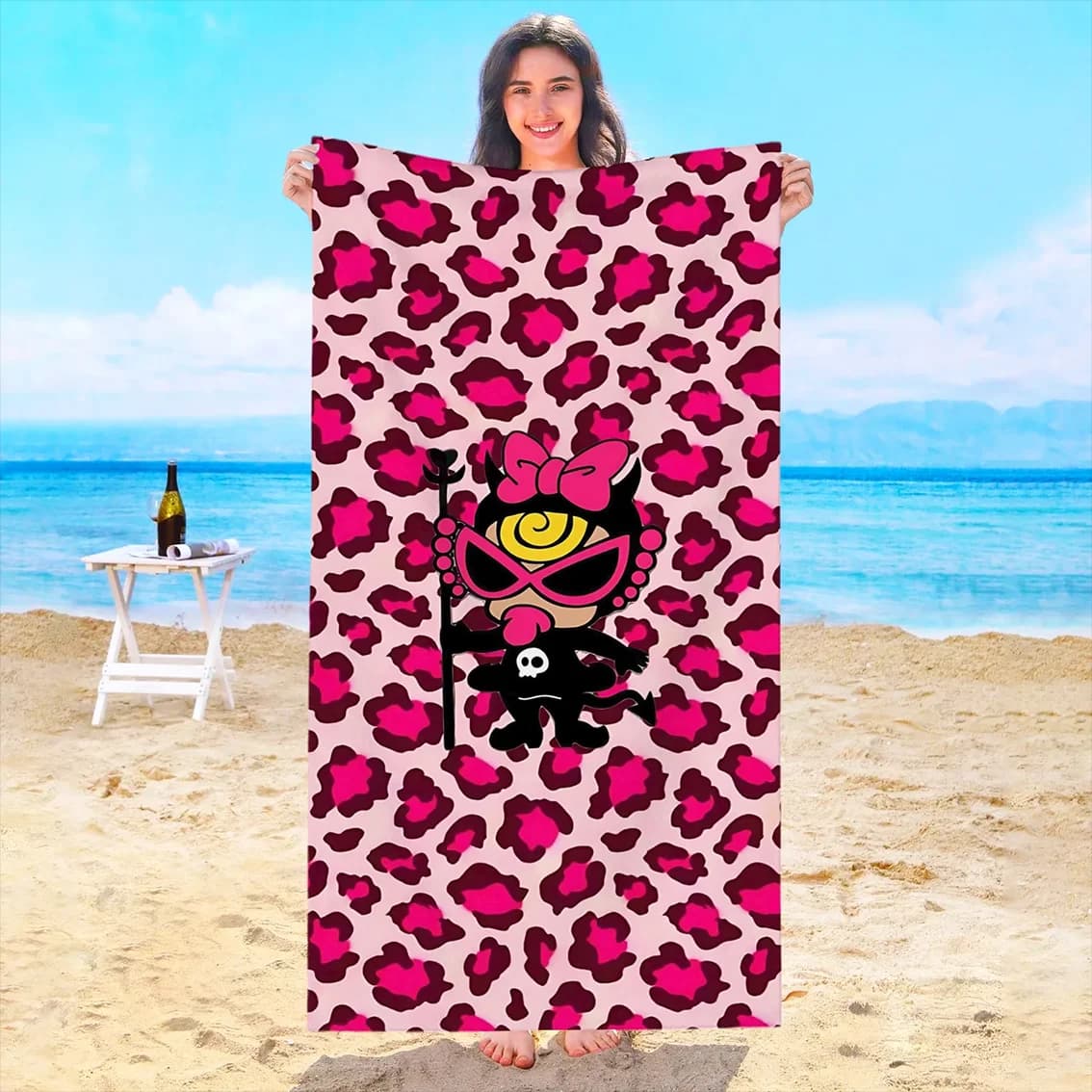 Cute Hysteric Mini Beach Towel Microfiber Towels Bathroom Playa Baby Travel Sauna Swimming Pool Spa For Home Bath Quick Drying