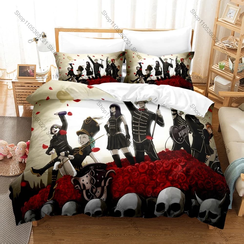 Decim Chiyuki Death Parade Mysterious Bar Game Print Duvet Cover + 2 Pillowcases Anime Fans 3pcs Bedding Set